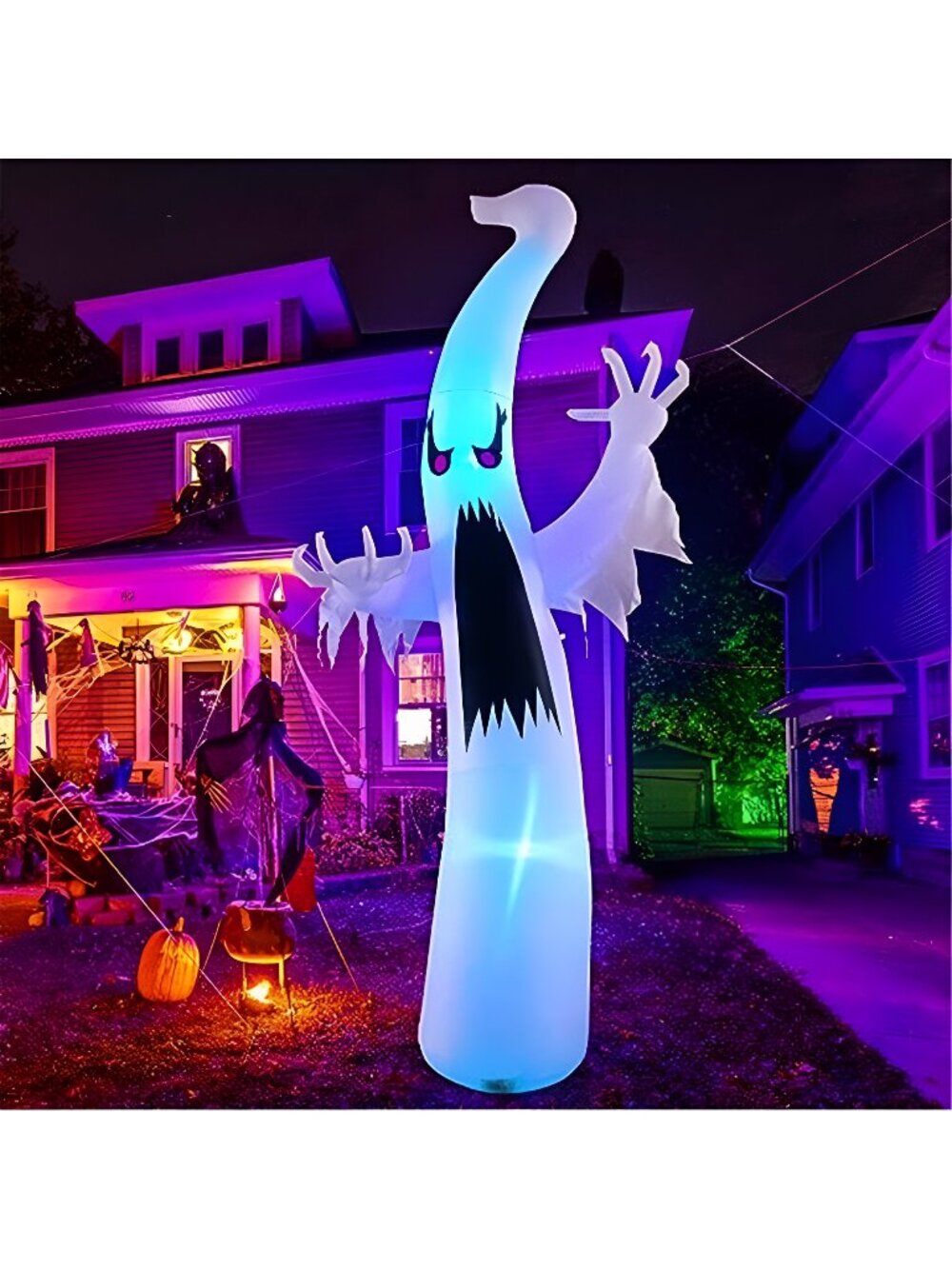 GOOSH 6 FT/12 FT Halloween Inflatables Ghost Outdoor Decorations Blow Up Yard